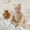 Pijama Enterizo de Bebé en Felpa Mink con Patrón Osito y Pies Cerrados