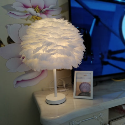 Lámpara de Mesa Artística con Pluma para Dormitorio - Image 24
