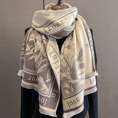 Bufanda Térmica Reversible Estampada - Chal Grueso Doble Faz - Image 19