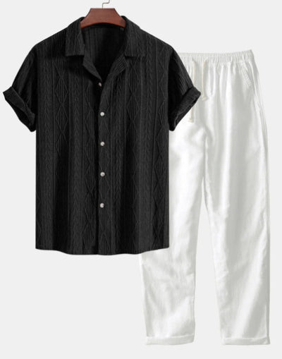 Conjunto Casual de Camisa Estampada y Pantalón Cómodo - Image 6