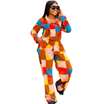 Conjunto Suelto de Blusa Estampada y Pantalón para Mujer - Image 13