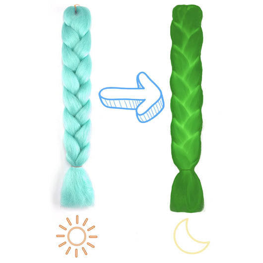 Peluca de Trenzas Grandes con Fibra Química Fluorescente Luminosa - Image 11