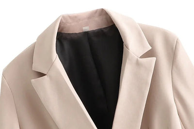 Traje Dos Piezas Mujer Primavera Khaki Suelto y Elegante - Image 16