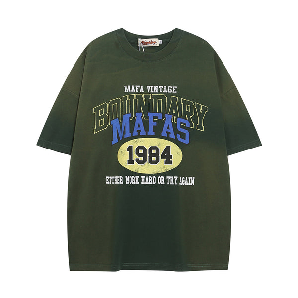 Camiseta de Algodón con Efecto Desgastado para Hombre