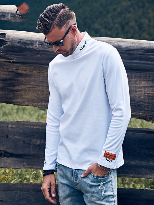 Camiseta Térmica Manga Larga con Cuello Alto en Terciopelo para Hombre - Image 5