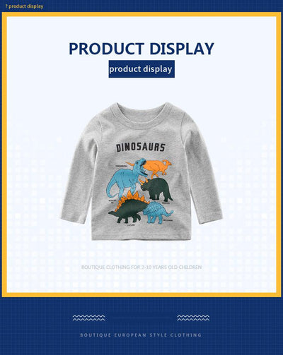 Camiseta de Manga Larga Dinosaurio para Niño en Algodón - Image 7