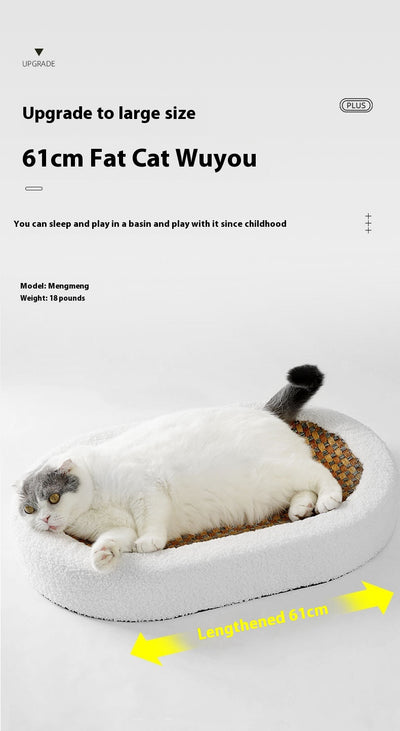 Nido Ovalado para Gatos con Tabla Rascadora de Sisal Resistente - Image 13