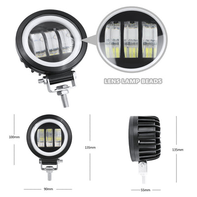 Faro Auxiliar LED con Ojo de Ángel para Motocicletas y Vehículos Todo Terreno - Image 6