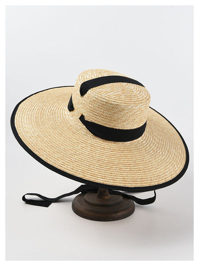 Sombrero de Paja Trenzado con Tiras - Estilo Europeo y Americano para Mujer - Image 12
