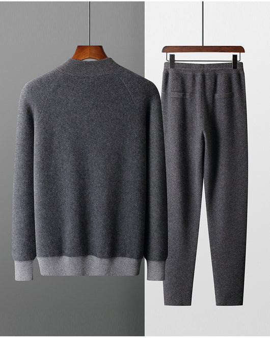 Cardigan de Cuello Alto Grueso con Cierre para Hombre - Suéter Deportivo de Cachemira - Image 23