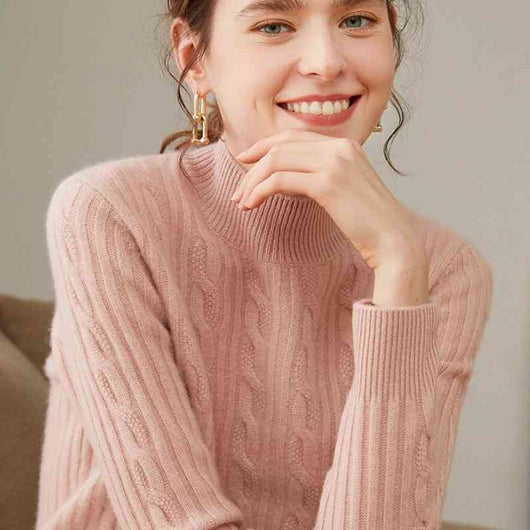 Suéter Cuello Alto de Cachemira Pura para Mujer - Corte Holgado y Grueso - Image 5
