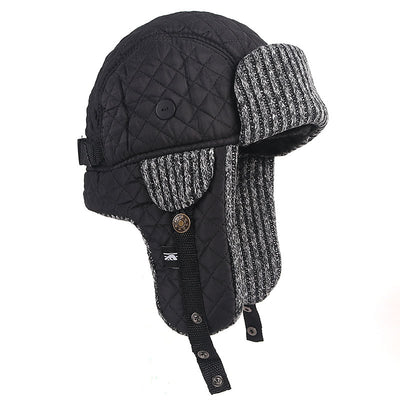 Gorro Térmico Lei Feng Hombre Patrón Cuadros Terciopelo Premium - Image 5