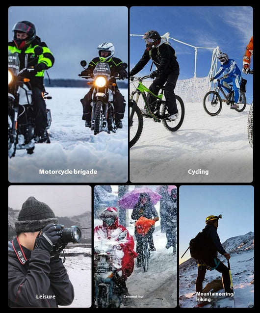Guantes de Cuero Térmicos Aislados con Forro Polar para Motociclismo Invernal - Image 18