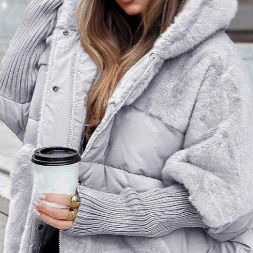 Chaqueta Acolchada de Algodón con Diseño Patchwork Oversize para Mujer