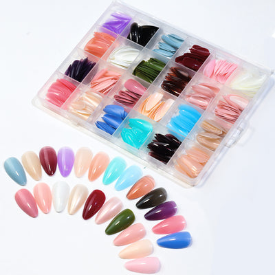 Set de 24 Uñas Postizas Cuadradas Efecto Hielo - Diseño Ballet - Image 12