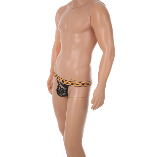 Tanga Masculino de Encaje 3D con Cadena Ajustable Transparente - Image 25