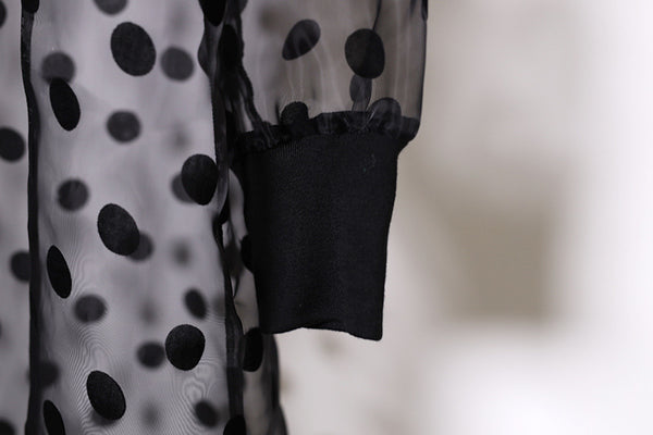 Cardigan Largo Transparente con Lunares - Chal Elegante para Mujer