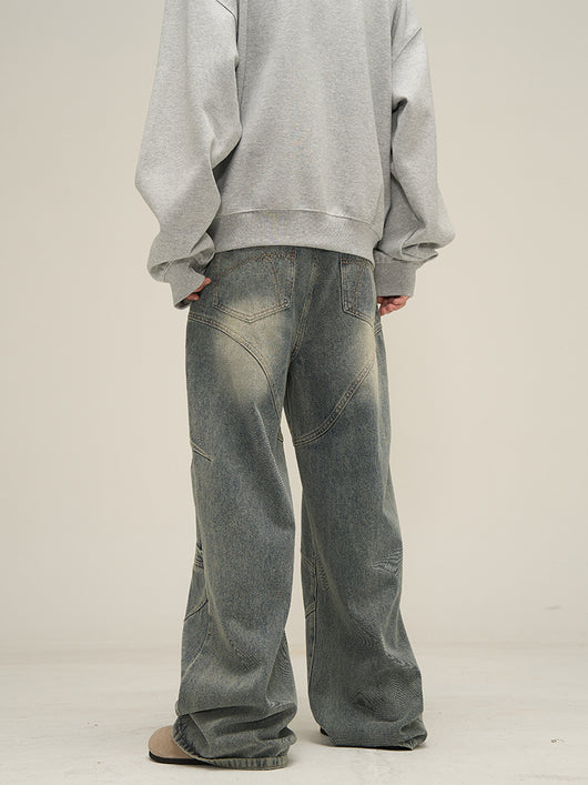 Jeans Rectos Hombre Diseño Deconstruido Niche - Image 3