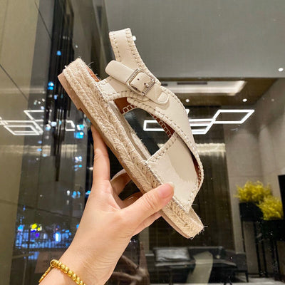 Sandalias Planas de Cuero y Cuerda de Cáñamo para Verano - Image 15