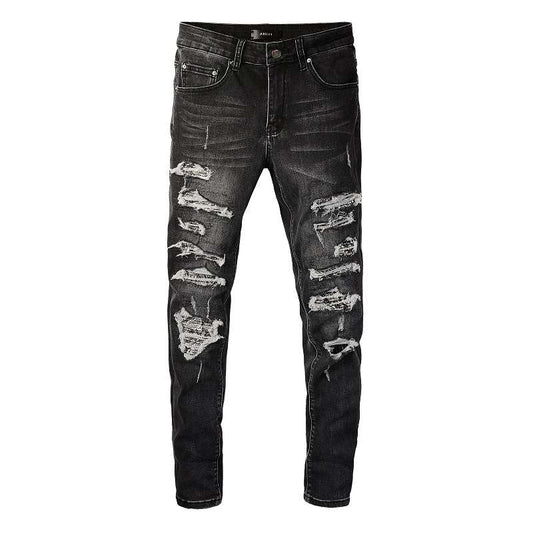 Pantalones Denim Slim Fit con Parches - Corte Moderno para Hombre
