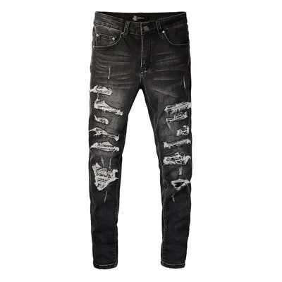Pantalones Denim Slim Fit con Parches - Corte Moderno para Hombre