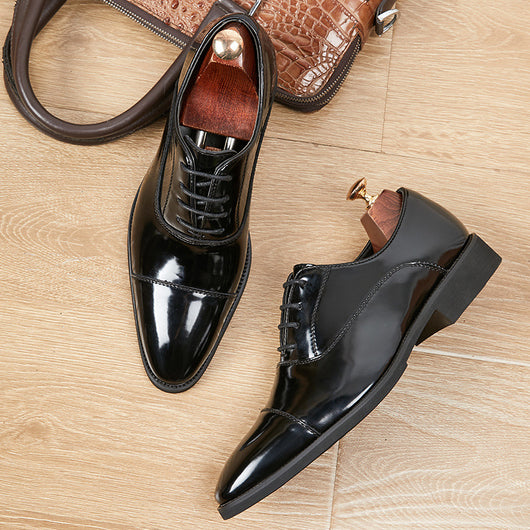 Zapatos Oxford de Cuero Charol con Punta Fina - Calzado Ejecutivo para Hombre - Image 3