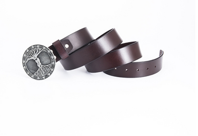 Cinturón de Cuero Genuino con Hebilla Redonda para Hombre - Image 11