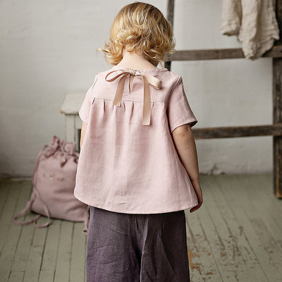 Playera Infantil de Algodón y Lino Estilo Mori - Manga Corta Verano - Image 3