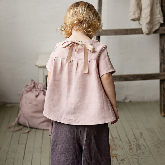 Playera Infantil de Algodón y Lino Estilo Mori - Manga Corta Verano - Image 3