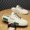 Tenis Casuales para Hombre Cuero Blanco Combinado Estilo Moderno