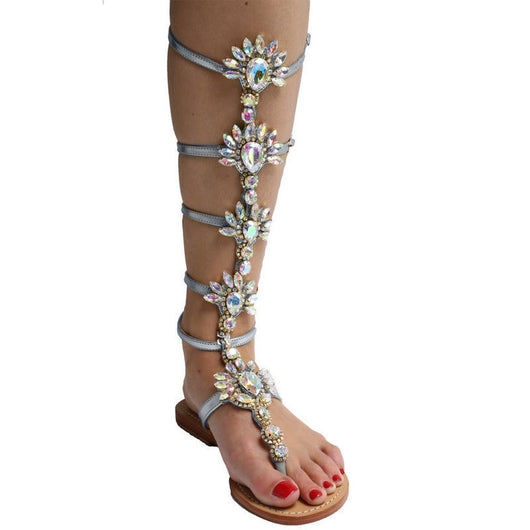 Sandalias Romanas Planas con Strass para Mujer - Estilo Verano - Image 8