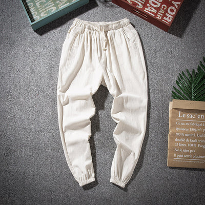 Pantalones de Lino Hombre Estilo Asiático - Cintura Elástica Cómoda y Transpirable - Image 9