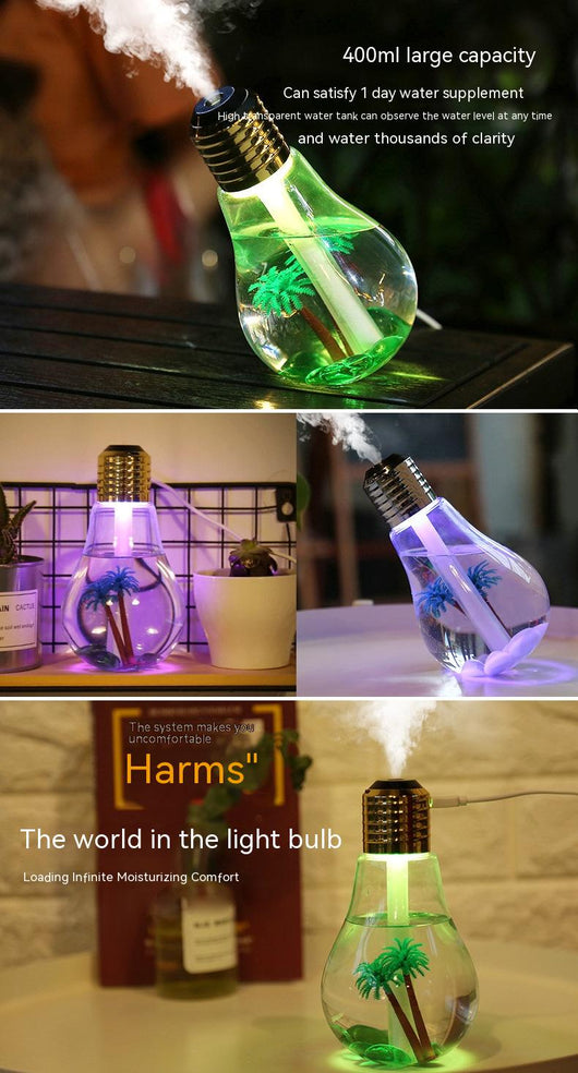 Humidificador Lámpara Nocturna con Paisaje Miniatura y Luz LED Colorida - Image 9