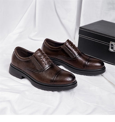 Zapatos Casuales de Cuero Genuino para Hombre con Suela Blanda Elevada - Image 7