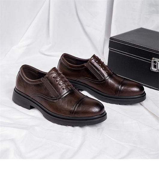 Zapatos Casuales de Cuero Genuino para Hombre con Suela Blanda Elevada - Image 7