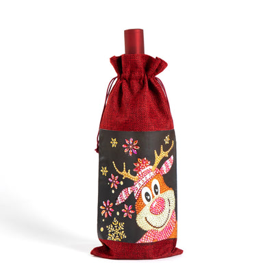 Bolsa para Vino con Pintura de Diamantes Navideña Europeo-Americana - Image 15