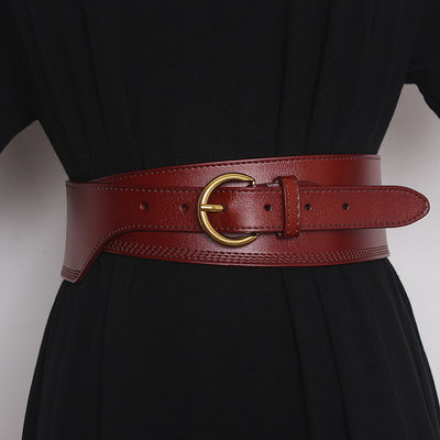 Cinturón de Cuero Grabado con Hebilla Japonesa Irregular para Mujer - Image 22