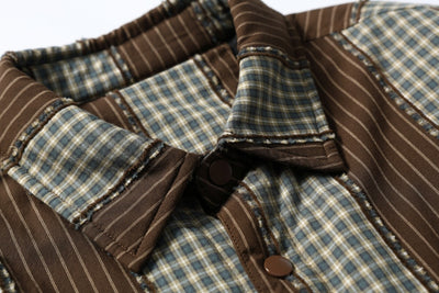 Camisa Acolchada de Algodón a Rayas con Detalles Desgastados - Image 23