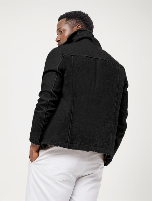 Abrigo de Lana para Hombre Elegante Botón Simple Diseño Liso - Image 10