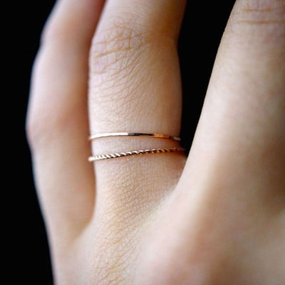 Juego de 2 Anillos Geométricos Chapados en Metal - Image 14