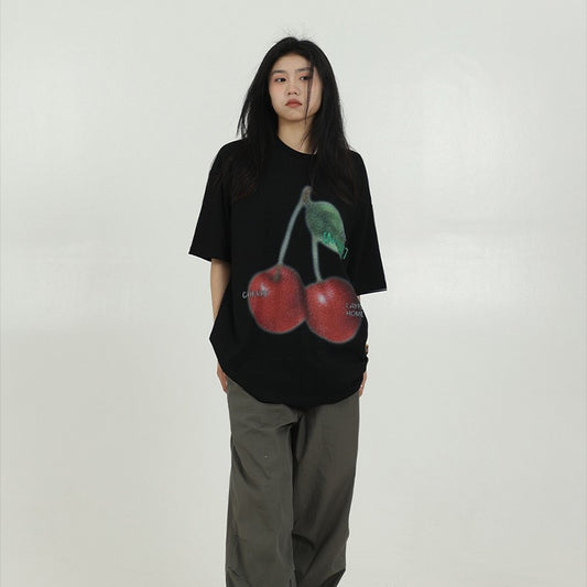 Playera Estampada con Cerezas para Mujer