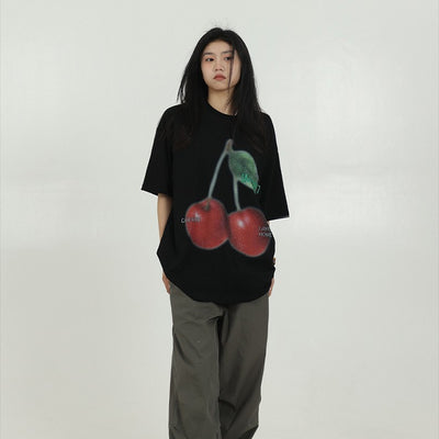 Playera Estampada con Cerezas para Mujer