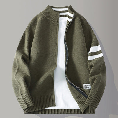 Chaqueta Térmica Tejida para Hombre con Cuello Mock y Mangas Largas - Image 10