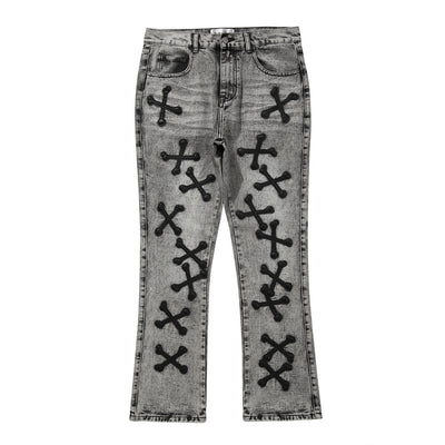 Jeans Slim Fit Gris Lavado con Parche de Calavera - Estilo Urban - Image 7