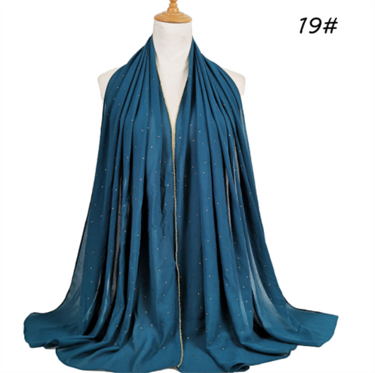 Pañuelo de Gasa Perla con Cuentas 70x180cm - Elegancia Versátil - Image 21