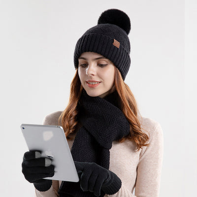 Set Completo de Abrigo: Gorro, Bufanda y Guantes de Lana para Mujer