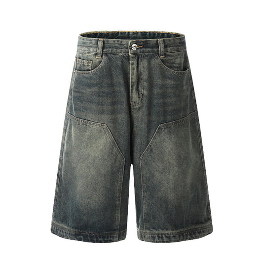 Shorts Jeans Hombre Corte Ancho Lavado Vintage - Image 2