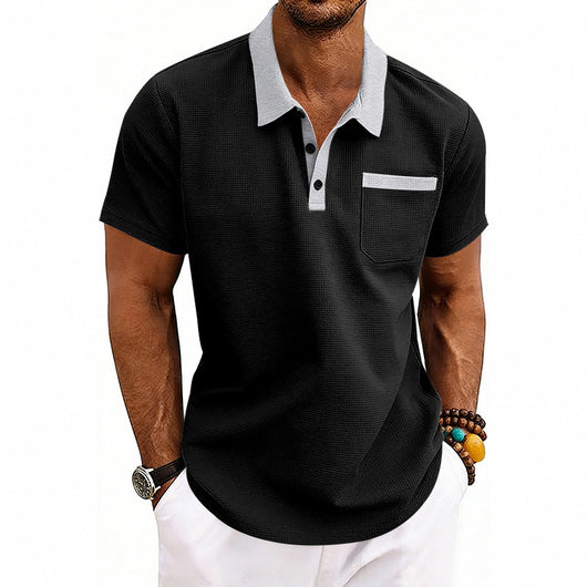 Polo Holgado de Punto Waffle para Hombre - Manga Corta - Image 29