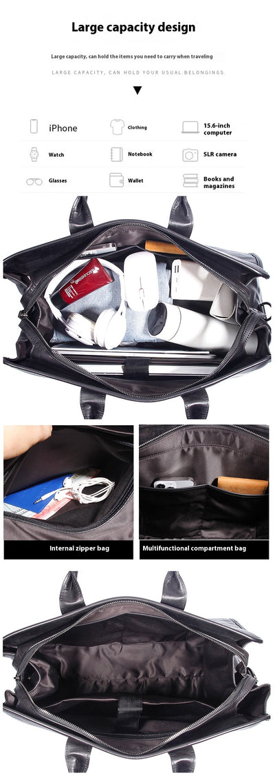 Bolsa de Viaje en Cuero Genuino de Gran Capacidad - Maletín Premium en Piel de Vaca - Image 15