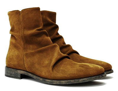 Botas Cortas Estilo Británico con Pliegues para Hombre - Image 4